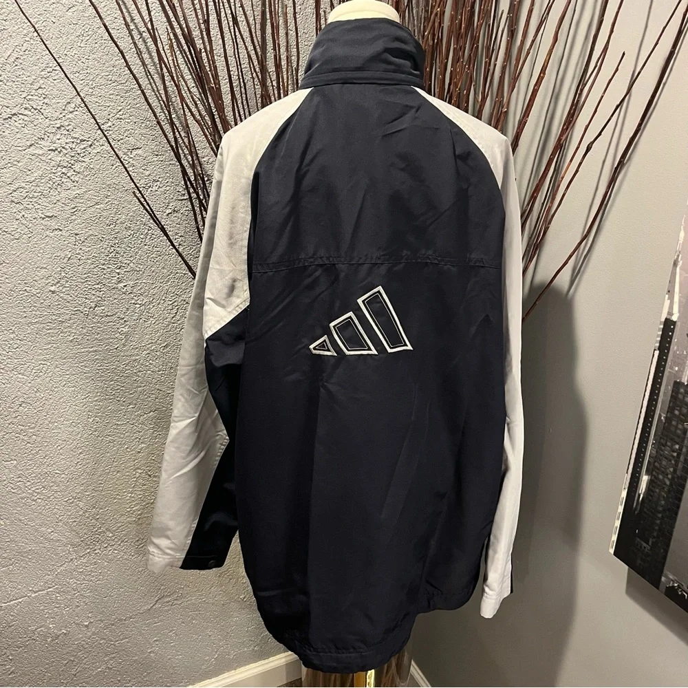 🐠ADIDAS VINTAGE Y2K BLUE TWO TONED FULL ZIP JACKET SIZE MEDIUM🐠